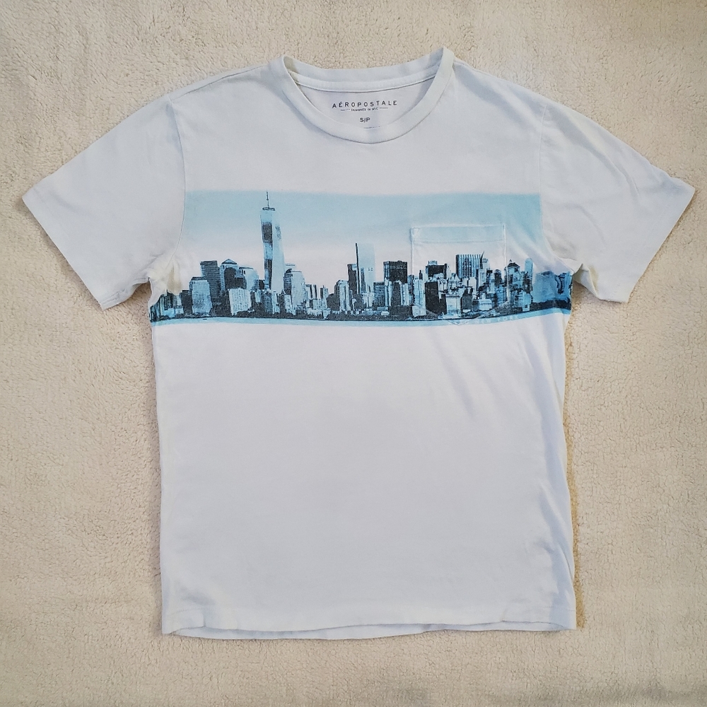 White Aeropostale Pocket T Shirt